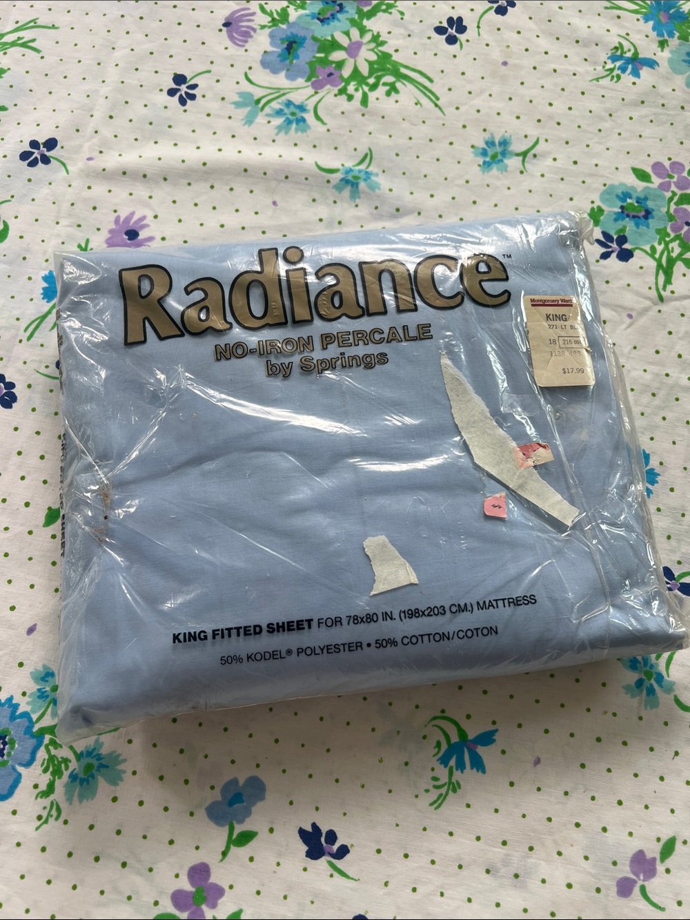 Vintage Radiance Fitted King Sheet - Blue